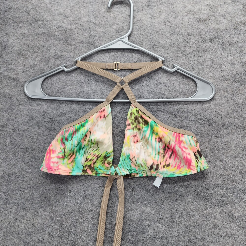 Victoria Secret Bikini Top Womens Large Triangle Swimwear Floral